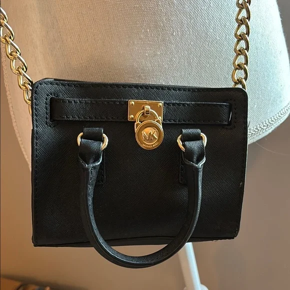 Michael Kors Black and Gold Mini Crossbody - Picture 1 of 7